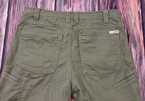 LIVSN Flex Canvas Pants Olive Green Womens Size 12 Inseam 32" Stretch